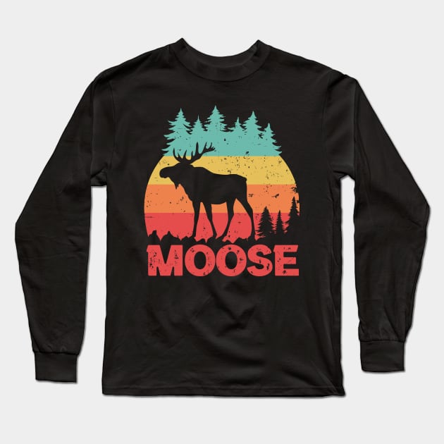 moose heartbeat lover,moose gift animal deer nature in alaska elk Long Sleeve T-Shirt by mezy